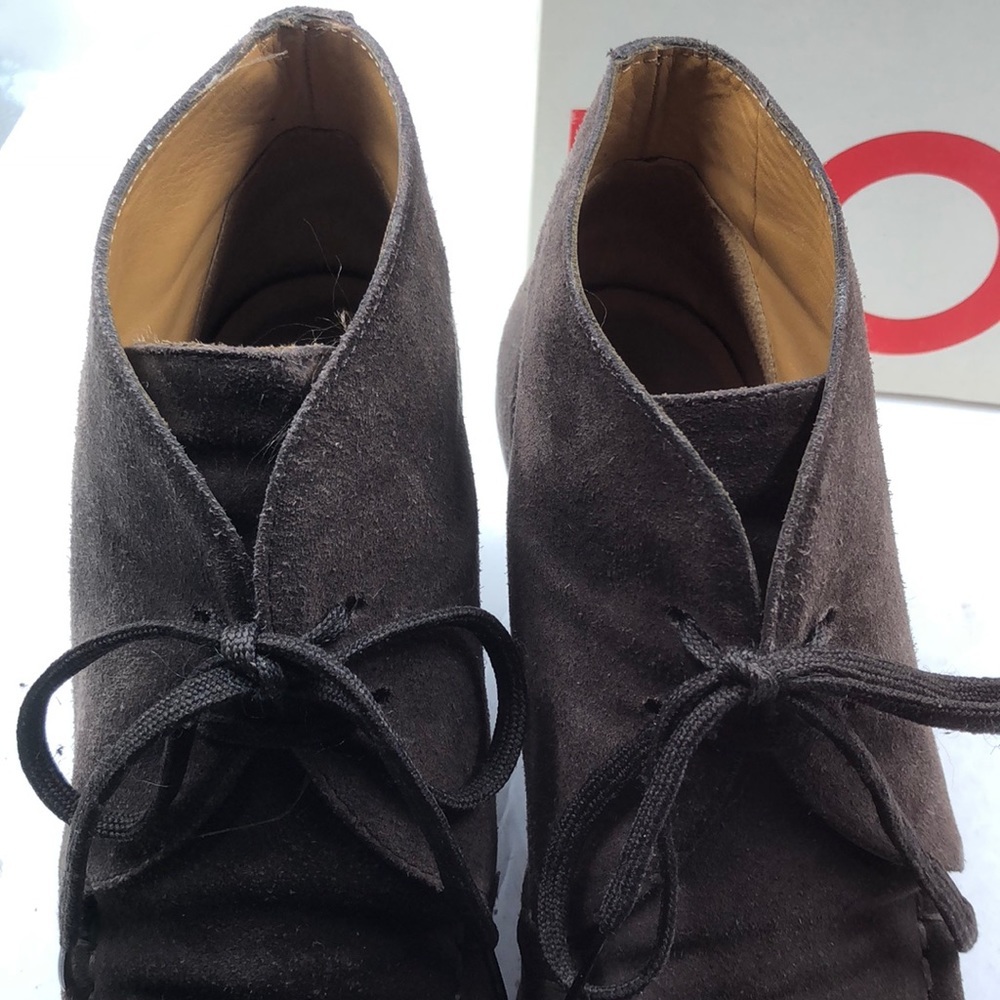 Michael Kors Chocolate Leather Wedge Shoes 8.5 - Picture 6 of 8